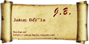 Jakus Béla névjegykártya