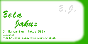 bela jakus business card